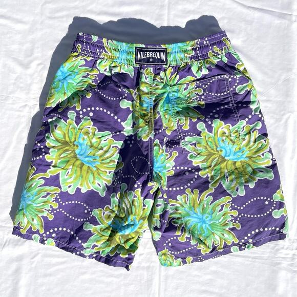 Vilebrequin Swim Trunks Mens Large Purple Green Floral Liner Drawstring - Picture 5 of 6